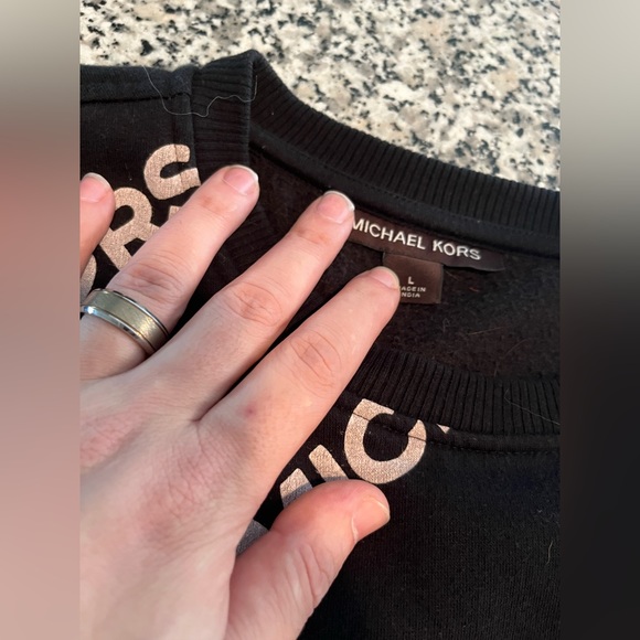 Micheal Kors Black Monogram Allover print Sweater!! Great Condition!! - Picture 3 of 4